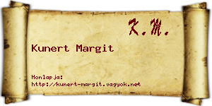 Kunert Margit névjegykártya